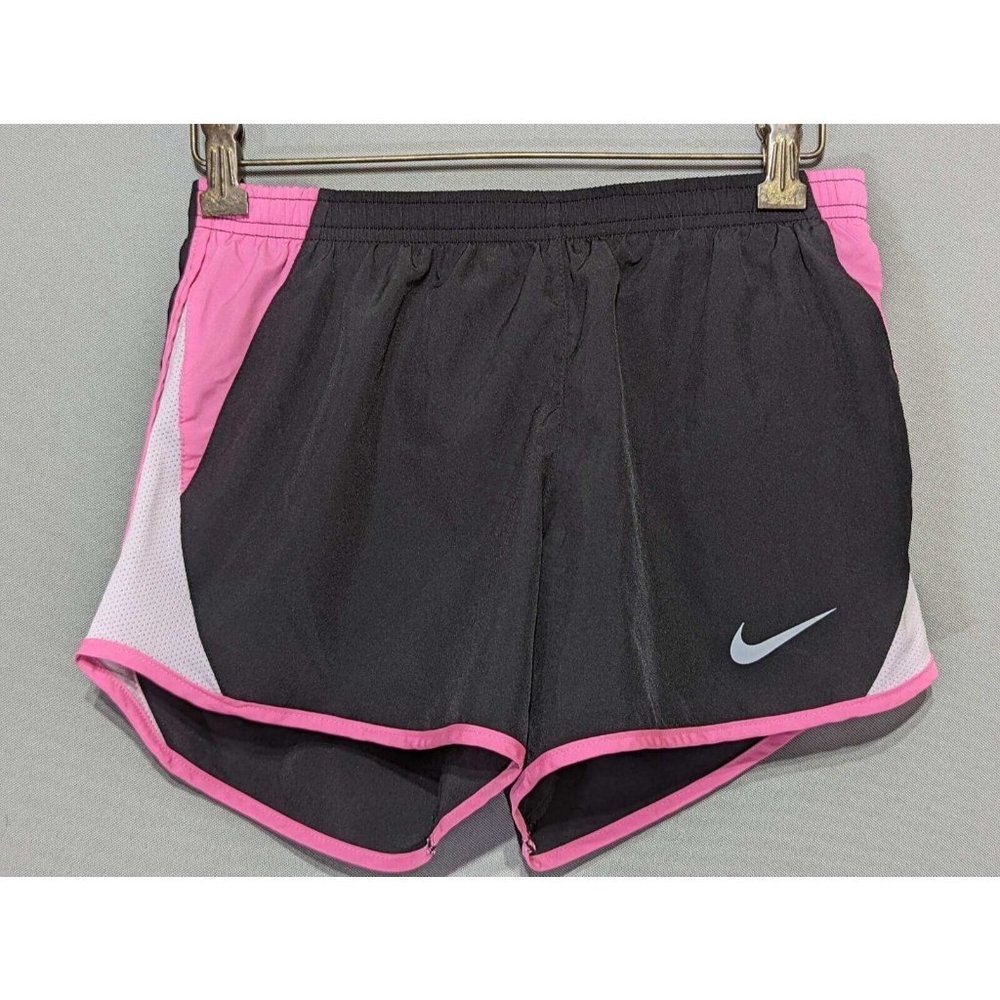 Nike Dri Fit Shorts Women's Running Black& Pink W/Stripe Athleisure Sz XS